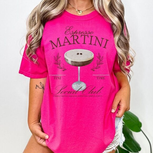 Espresso Martini Social Club Girly Coquette TShirt - Picture 1 of 16